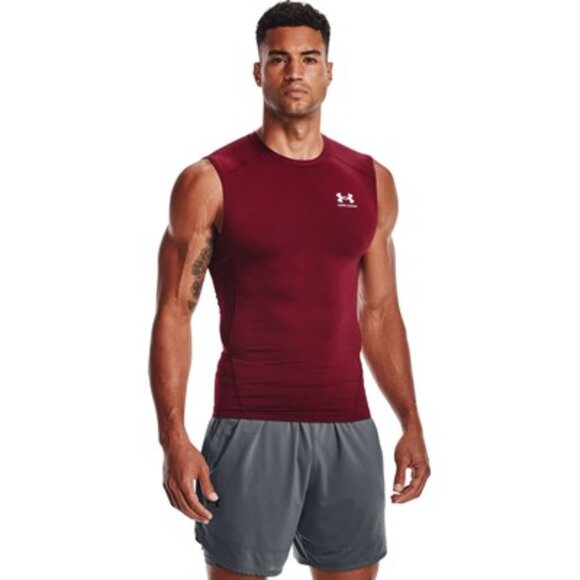 Under Armour - Mens Hg Armour Comp Sl Tank Top, size medium US mens, color red. - Picture 1 of 5
